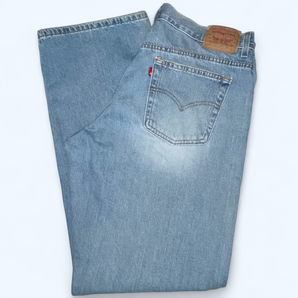Vintage Levis 577 Low Rise Loose Fit Jeans Sz 16 Long W35xL32.5 Light Wash BAGGY